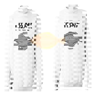 Hirame ヒラメ 平目 鮃 魚好き 願掛け 釣り好き 海釣り 趣味 おもしろ 寿司ネタ 趣味釣り 船釣り 釣り スウェットシャツ - Kawaiitshirt