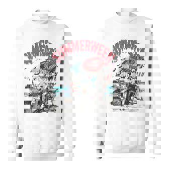 Horror Character Summerween Halloween Vintage Beach Sweatshirt - Monsterry