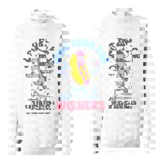 Hot Dog I'm Just Here For Wieners Fourth Of July Sweatshirt - Thegiftio