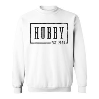 Hubby Est 2025 Just Married Honeymoon Sleek Framed Sweatshirt - Thegiftio UK