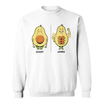 Humour Avocat Fruit Avant Et Après Salle De Sport Gym Sweater e - Cadeauxyz