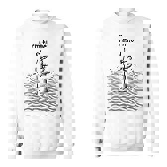 I'm Fine Thumbs Drowning Up メンズ レディース 皮肉なユーモア ジョーク スウェットシャツ - Kawaiitshirt