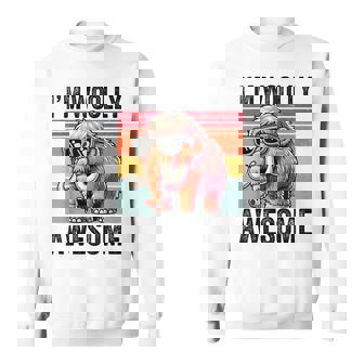 I'm Woolly Awesome 面白い レトロ メンズ レディース キッズ ウーリーマンモス スウェットシャツ - Kawaiitshirt