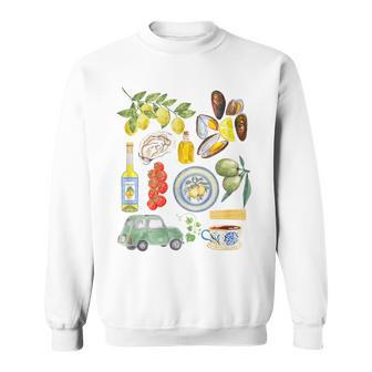 Italian Summer Scrapbook With Limoncello Seafood Coastal Sweatshirt - Thegiftio UK