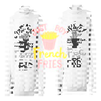 Just A Boy Who Loves French Fries フライドポテト じゃがいも ヴィーガン スウェットシャツ - Kawaiitshirt