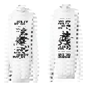 メンズ Just A Guy Who Loves ダートバイク 面白い モトクロス スウェットシャツ - Kawaiitshirt