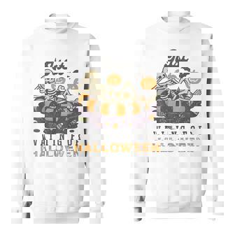 Just Waiting For Halloween Skeleton Spooky Summerween Sweatshirt | Mazezy