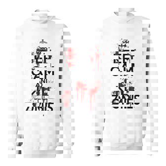 Keep Calm And Kill Zombies Carry Bloodplatter On スウェットシャツ - Kawaiitshirt