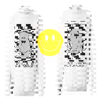Keepmiling キュート 黄色 幸せ 平和 笑顔 ポジティブ スウェットシャツ - Kawaiitshirt