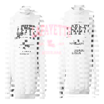 Lafayette ルイジアナ Laビンテージスポーツデザイン レッドプリント スウェットシャツ - Kawaiitshirt