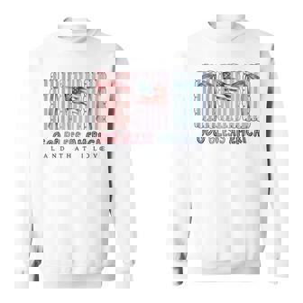 Land That I Love American Flag 4Th Of July Coquette Bow Sweatshirt - Thegiftio UK