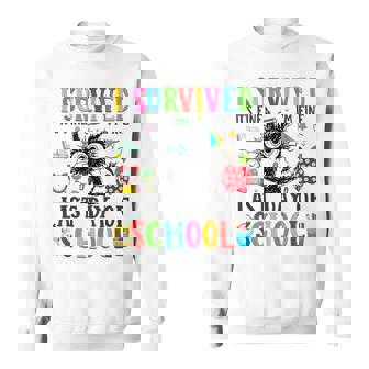 Last Day Of School-End Of School Year-I Survived Cat Sweatshirt - Thegiftio
