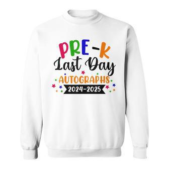 Last Day Of School Year 2025 Autograph Pre K Graduation Sweatshirt - Thegiftio UK