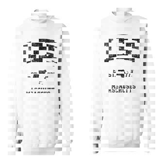 Lee Massachusetts Ma ビンテージ スポーツ デザイン ブラックプリント スウェットシャツ - Kawaiitshirt