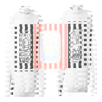 Les Sardines Red Stripes Fisherman Aesthetic Coastal Sardine Sweatshirt - Thegiftio