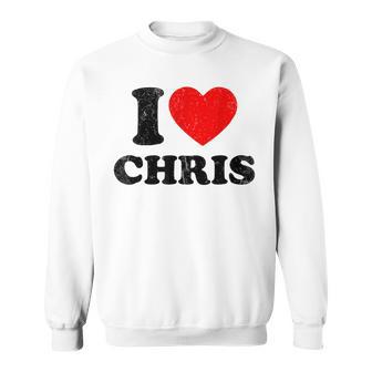 I Love Chris Apparel Red Heart Chris Sweatshirt - Thegiftio UK
