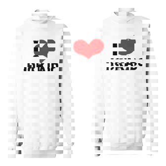 I Love Hokkaido 愛 ハート 北海道 日本 お土産 かわいい おしゃれ スウェットシャツ - Kawaiitshirt