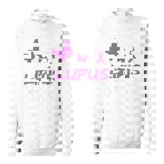 Lupus Warrior パープルバタフライ&リボン ポケット付き スウェットシャツ - Kawaiitshirt
