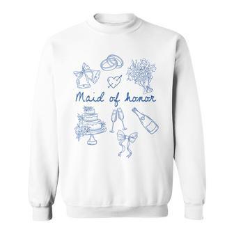 Maid Of Honor Bridesmaid Bridal Party Wedding Bachelorette Sweatshirt - Thegiftio UK