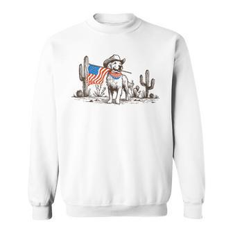 Merica Golden Retriever Dog American Flag Western Patriotic Sweatshirt - Thegiftio UK