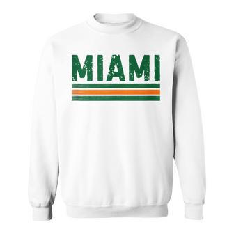Miami Florida Fl Vintage Retro Orange Athletic Sports Sweatshirt - Thegiftio