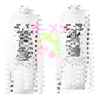 Mignon Rétro Japonais Kawaii Anime Grenouille Fraise Milkhake Sweater e - Cadeauxyz