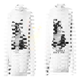 Mischief In Fur 猫写真 ハチワレ猫 黒白猫 猫好き ネタ 猫しもべ 猫飼い 猫依存症 スウェットシャツ - Kawaiitshirt