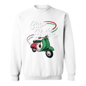 Motorrollercooter Moped Ciao Bella Italien Flagge Sweatshirt - Geschenkecke