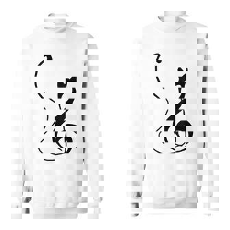 Music Note Inspired Cat Minimalist Music Lover Sweatshirt - Thegiftio