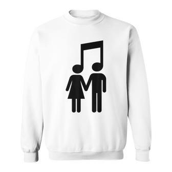 Music Note People Love Stick Figures Holding Hands Sweatshirt - Thegiftio UK