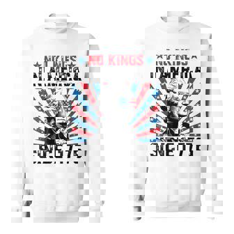 No Kings In America Since 1776 Distressed Usa Flag Vintage Sweatshirt | Mazezy
