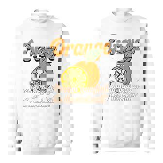 Orange You Glad It's The Weekend Fun Citrus Fruit Back スウェットシャツ - Kawaiitshirt