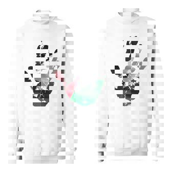 Palestine Flag In A Hand Print Free Palestine Camisa de entrenamiento - Regaloses