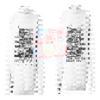 Patriotic Cats American Flag Cat Happy 4Th Of July Sweatshirt - Thegiftio