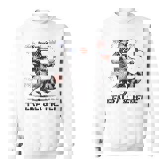 Patriotic Raccoon Feral But Free Usa Flag 4Th Of July Sweatshirt - Monsterry