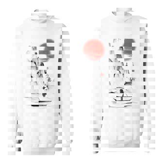 Paysage Traditionnel Japonais Rouge Coucher Deoleil Sweater e - Cadeauxyz