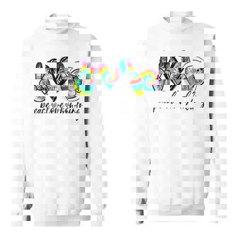Peace Love Bowling Tie Dye Bowling Lovers Sweatshirt - Monsterry