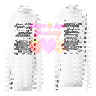Peace Love イチゴ好き 果物食主義者 果実 果実 果実 スウェットシャツ - Kawaiitshirt