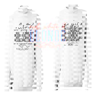 Red White And Blonde Western Country Cowgirl 4Th Of July Sweatshirt | Mazezy