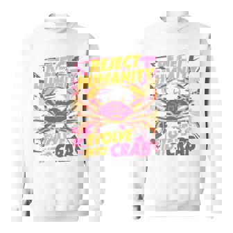 Reject Humanity Evolve To Crab ファニーカニ 長袖tシャツ スウェットシャツ - Kawaiitshirt