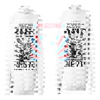 Rejecting Kings Since 1776 Distressed Usa Flag Vintage Sweatshirt | Mazezy