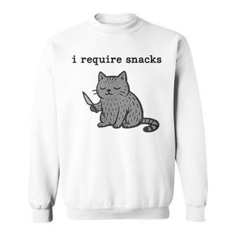 I Require Snacks Cat Sweatshirt - Thegiftio UK