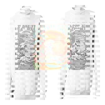 Retro Beach Bum Surf Wave Vintage Tropical Sunset Aesthetic Sweatshirt - Monsterry