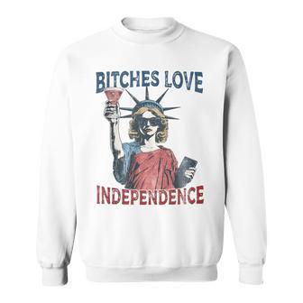 Retro Bitches Love Independence 4Th Of July Sweatshirt - Thegiftio UK