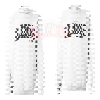 Retro Illinois Vintage Illinois Blue Orange Throwback Il Sweatshirt - Monsterry