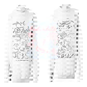 Retro Red White And Due Pregnancy Reveal 4Th Of July Sweatshirt - Thegiftio UK