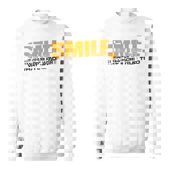 Smile It Makes People Wonder What You're Up To スウェットシャツ - Kawaiitshirt