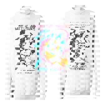 Stop Finning ジンベエザメ シュモクザメサメの種類タイダイ 長袖tシャツ スウェットシャツ - Kawaiitshirt