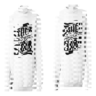 Stronger Than Thetorm Motivational Inspirational Positive スウェットシャツ - Kawaiitshirt