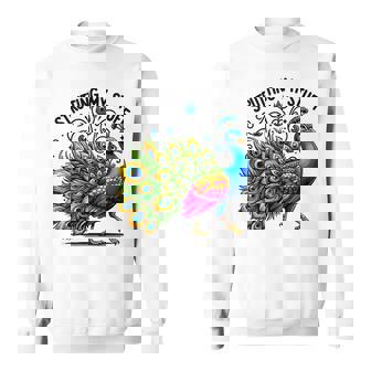 Strutting Mytuff カラフル 孔雀好き スウェットシャツ - Kawaiitshirt